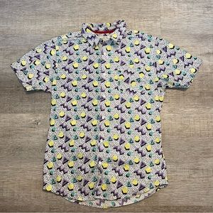 VINTAGE Black Jack 1999 Button Down with geometric pattern men’s size large